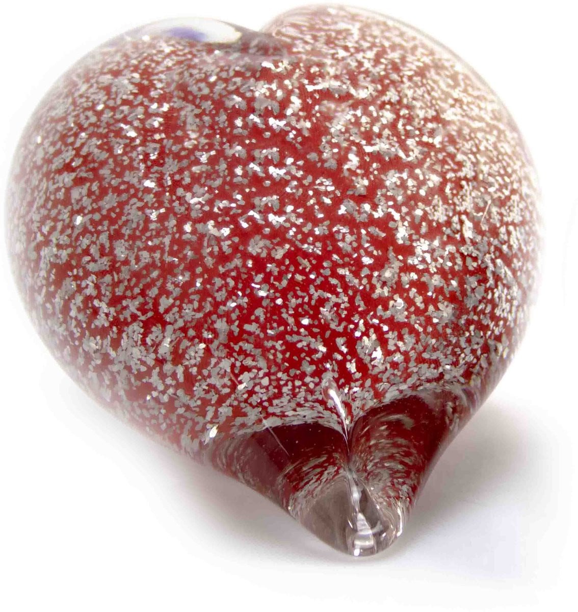 Loranto Mini Urn Hart - Glas - Rood/Zilver