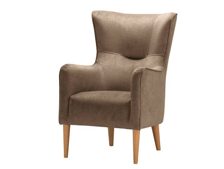 Fauteuil Oldbury I Beige/Marron/Cappuccino Tissu Lito 64 x 97 x 80cm