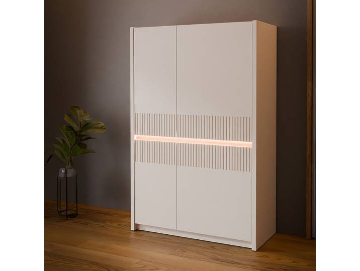 Armoire éclairée 95 x 147 x 42cm Beige/Marron