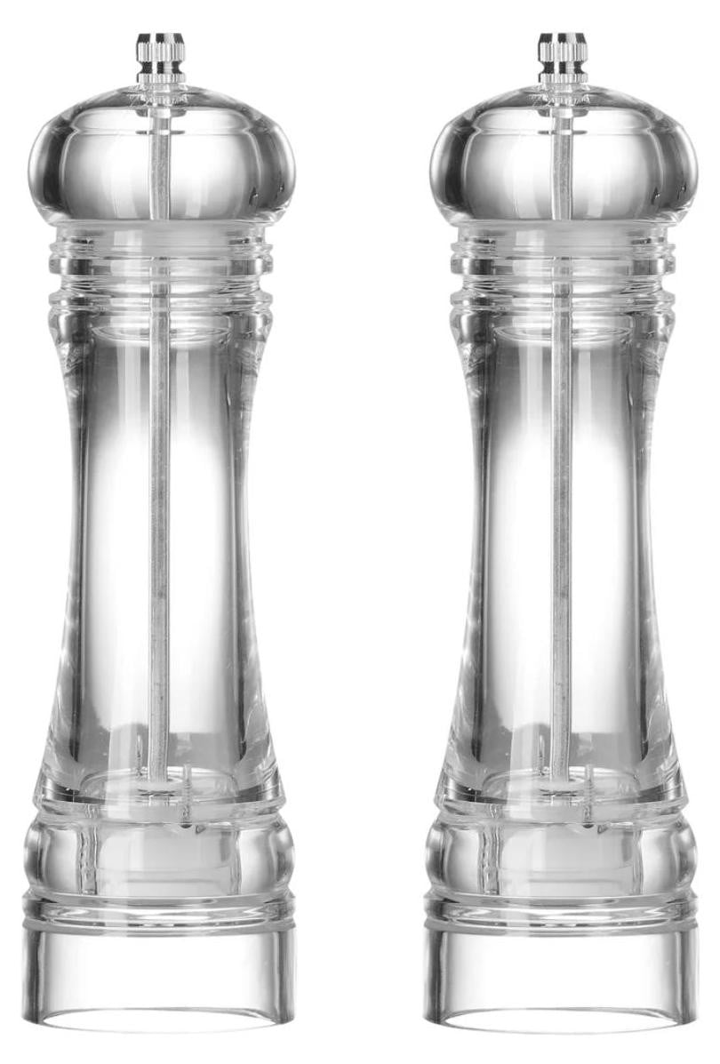 Cookinglife Peper- en zoutmolen set Rocca transparant - Hoogte: 21,5 cm