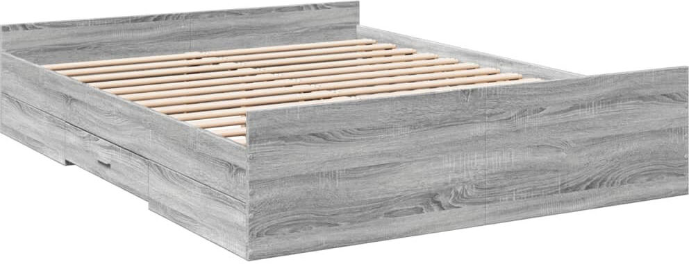 17 Stories Peltz Bed Grey Sonoma Kingsize (5')