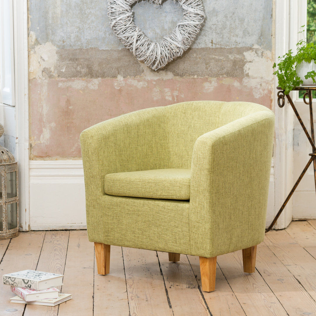 Fernleaf Viola Upholstered Barrel Chair Green 72cm H X 68cm W X 66cm D