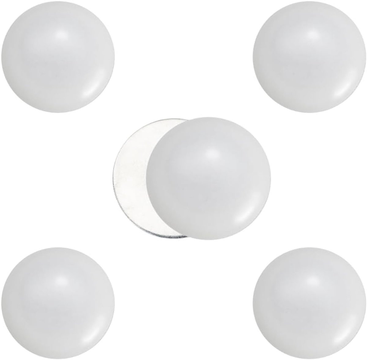Set van 6 ronde magnetische gordijngewichtjes van roestvrij staal