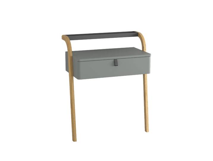 BADEDU PINA Schminktisch 76 cm breit, Grün, mit Schublade