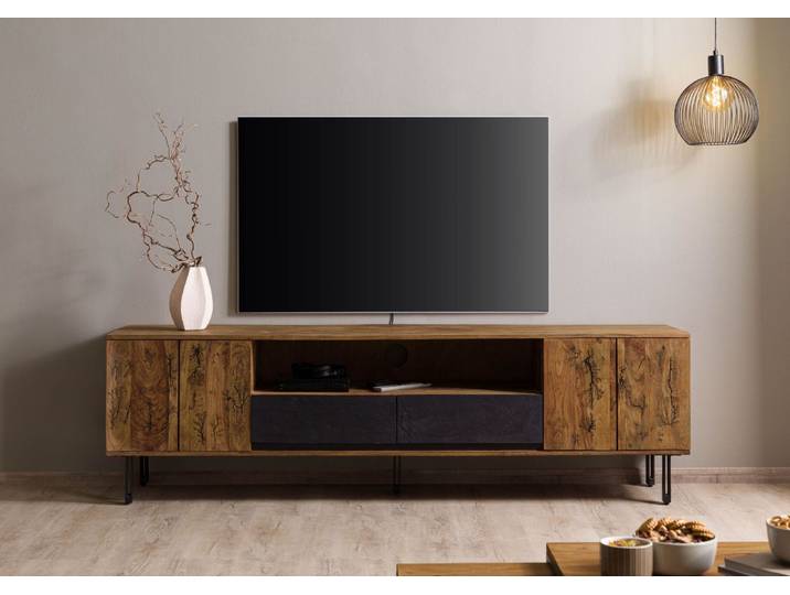 TV-Board Sheesham 205x45x60 natur unbehandelt LICHTENBERG #118