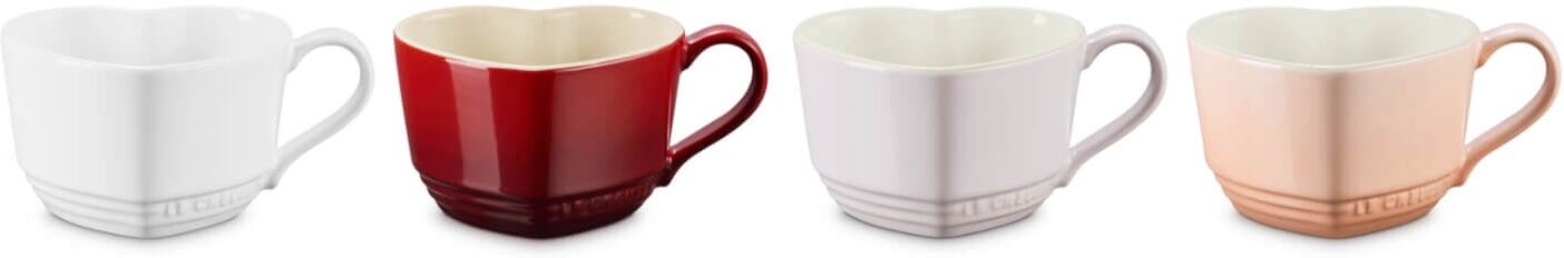 Le Creuset Stoneware Set of 4 220ml Mini Heart Mugs