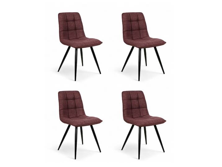 Chaise repas tissu pourpre (lot de 4)