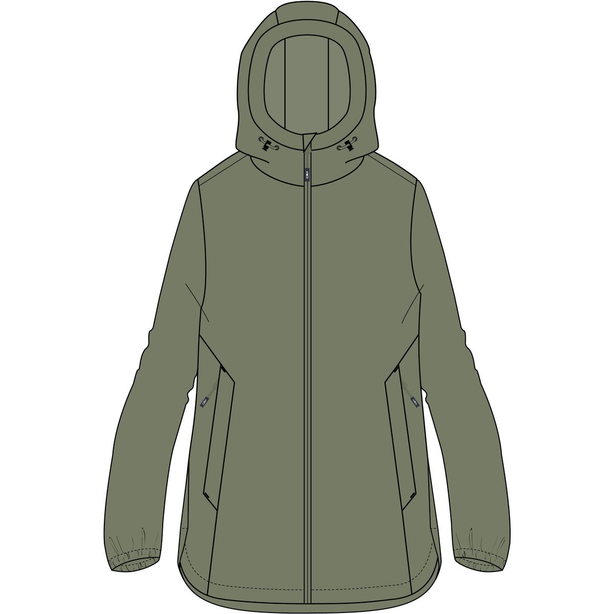 CMP Woman Jacket FIX Hood avocado (F805) 44 35Z5286-F805-44