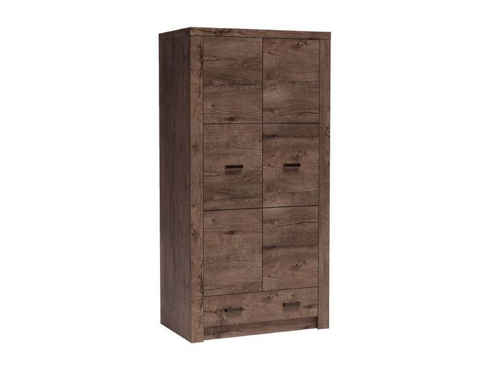 Beautysofa Kleiderschrank POLIS I-1 – 2-türiger Schrank mit tiefer Schublade und wählbarer Innenausstattung