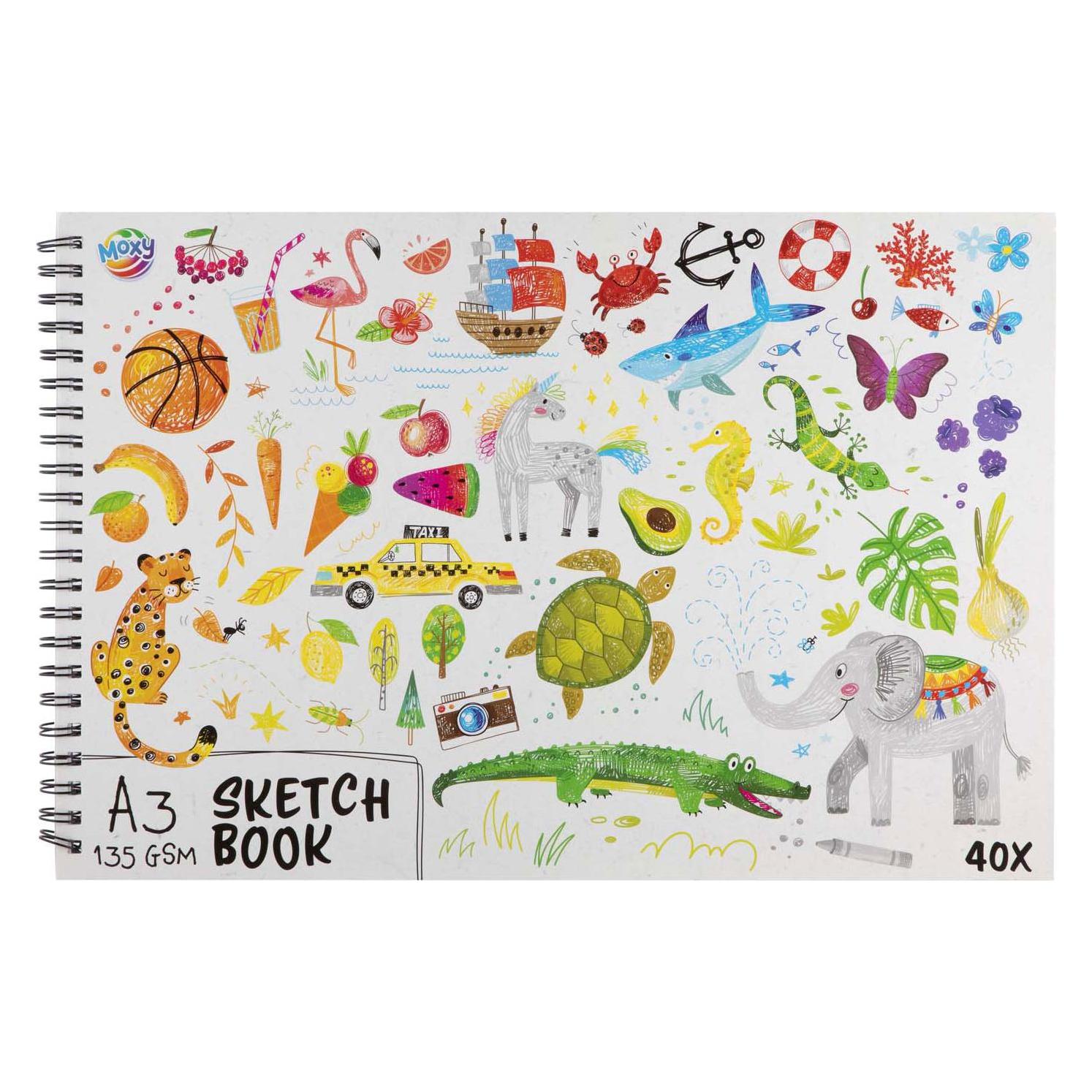 Grafix Skizzenbuch A5, 40 Blatt (A3, Blanko) (110012)