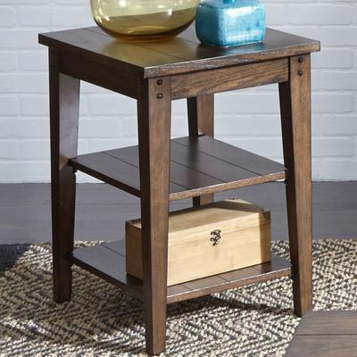 Liberty Furniture Lake House Rustic Brown Oak Tiered End Table - W18 x D22 x H26