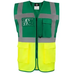 Korntex, Warnweste, Warnweste Multifunktional Hamburg Gelb/Marineblau 360° Sicherheit 5XL EN 17353  KXCMF (5XL)