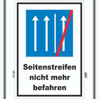 HB-Druck Aufkleber Seitenstreifen nicht mehr befahren A8 (52x74mm)