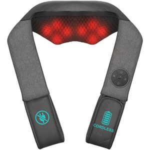 Nekteck Nackenmassagegerät Shiatsu, grau, mit Akku, Shiatsumassage, mit Wärmefunktion