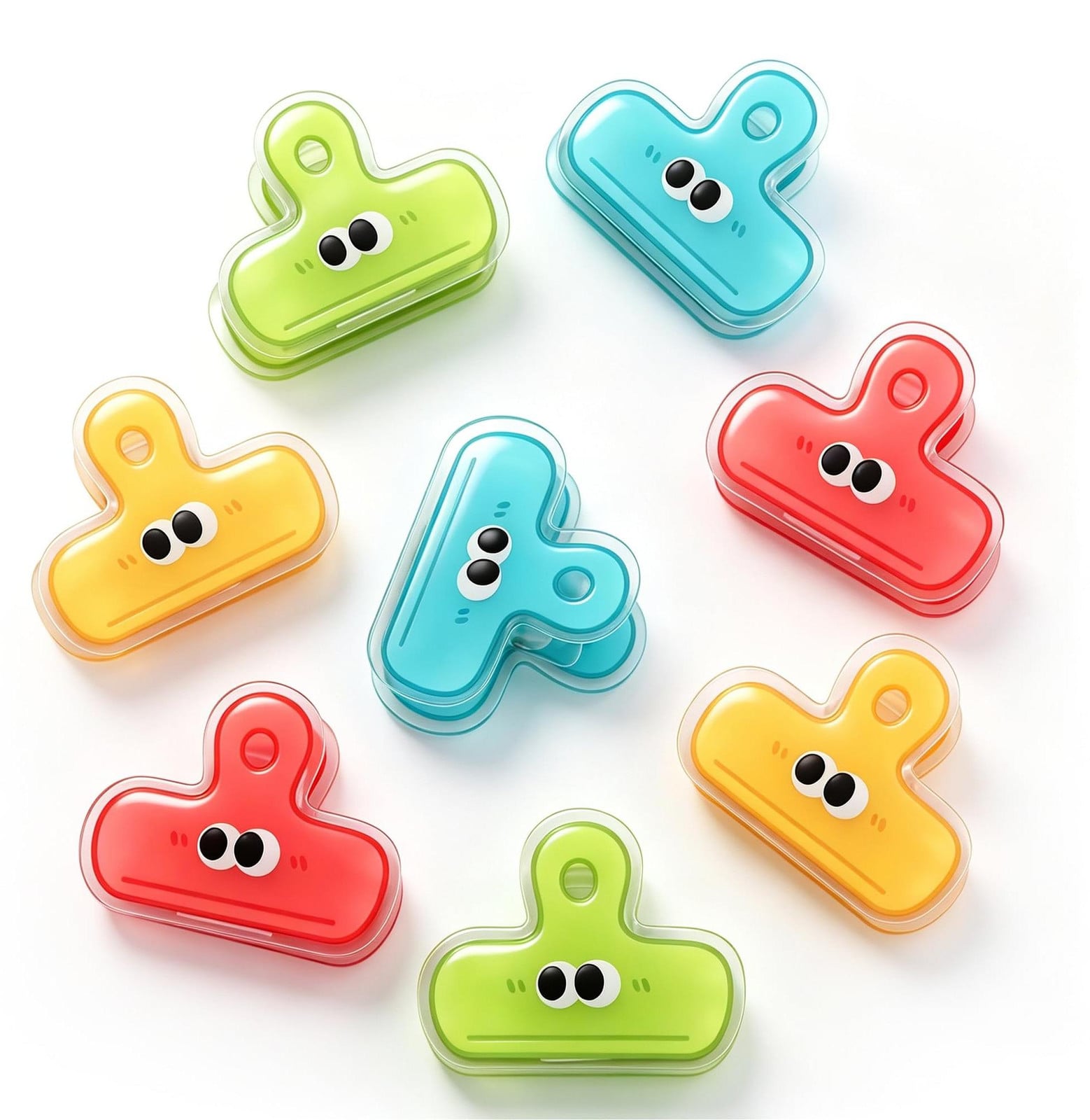 Dripio 8 multifunctionele kleurrijke plastic clips voor kantoor en school