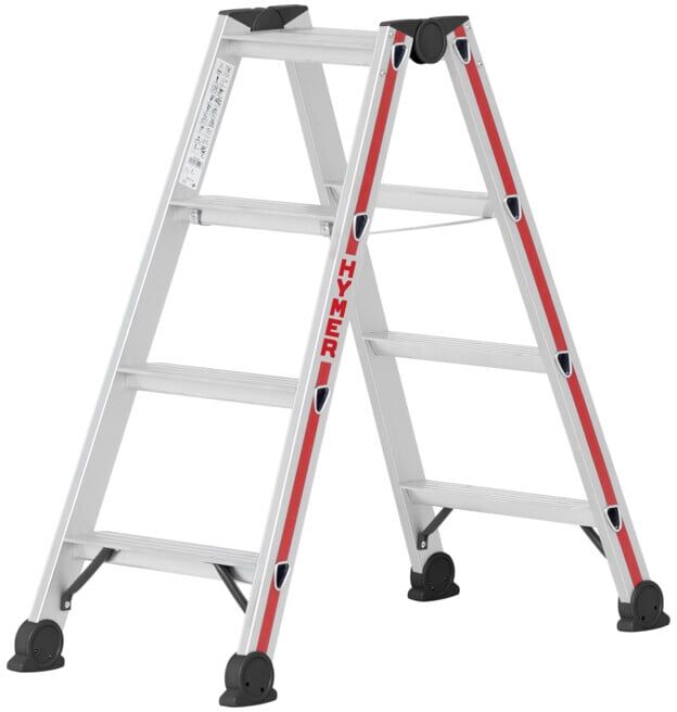 Escabeau double à marches, 2x4 marches Hymer (402408)