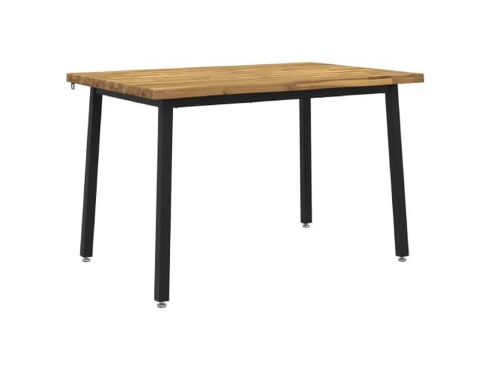 Roanoer Esstisch 120x80x75 cm Massivholz Akazie Küchentisch Rechteckig Doppelte Naturkante mit individueller Holzmaserung für das Esszimmer, stabile Stahlbeine und verstellbare Bodengleiter.