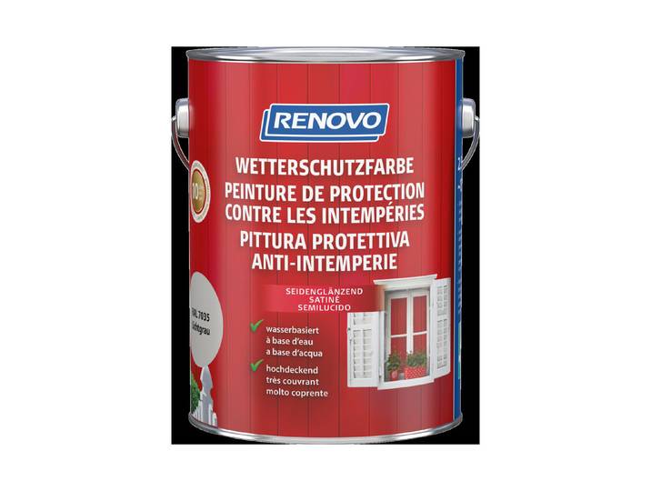Renovo Wetterschutzfarbe Lichtgrau 2.5 l Seidenglanz