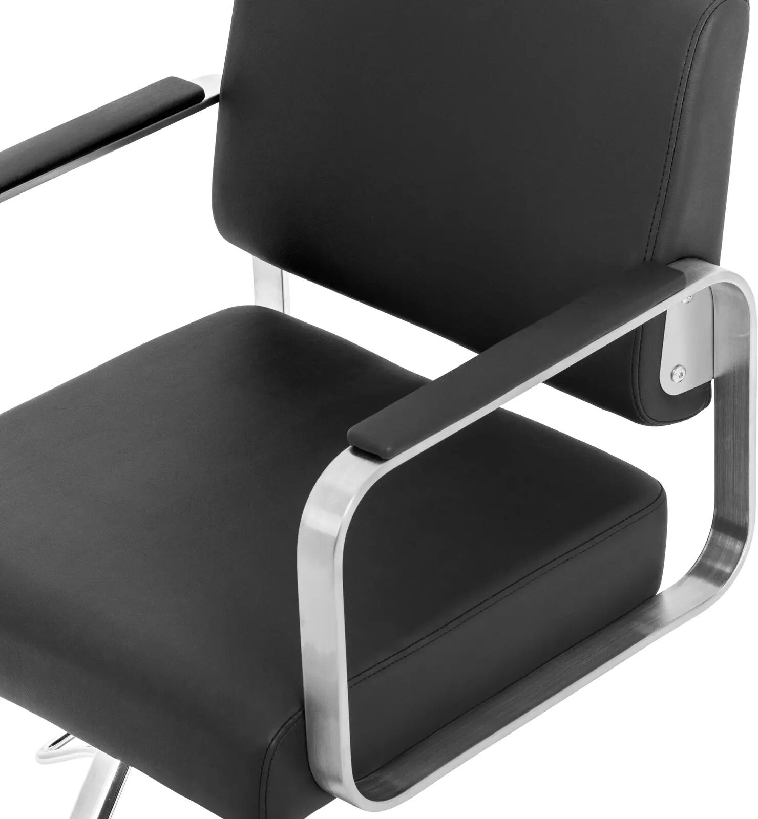 physa Friseurstuhl mit Fußstütze - 50 - 66 cm - 200 kg - schwarz/silbern PHYSA OTLEY BLACK_SILVER