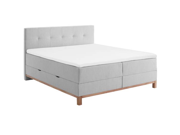 Meise Boxspringbett Catania mit Bettkasten Hellgrau 180 x 200 cm