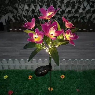 Rare Purchases Outdoor Lamp For Patio Lawn Garden, Solar Orchid Flower Lights For Weddings purple Orchid