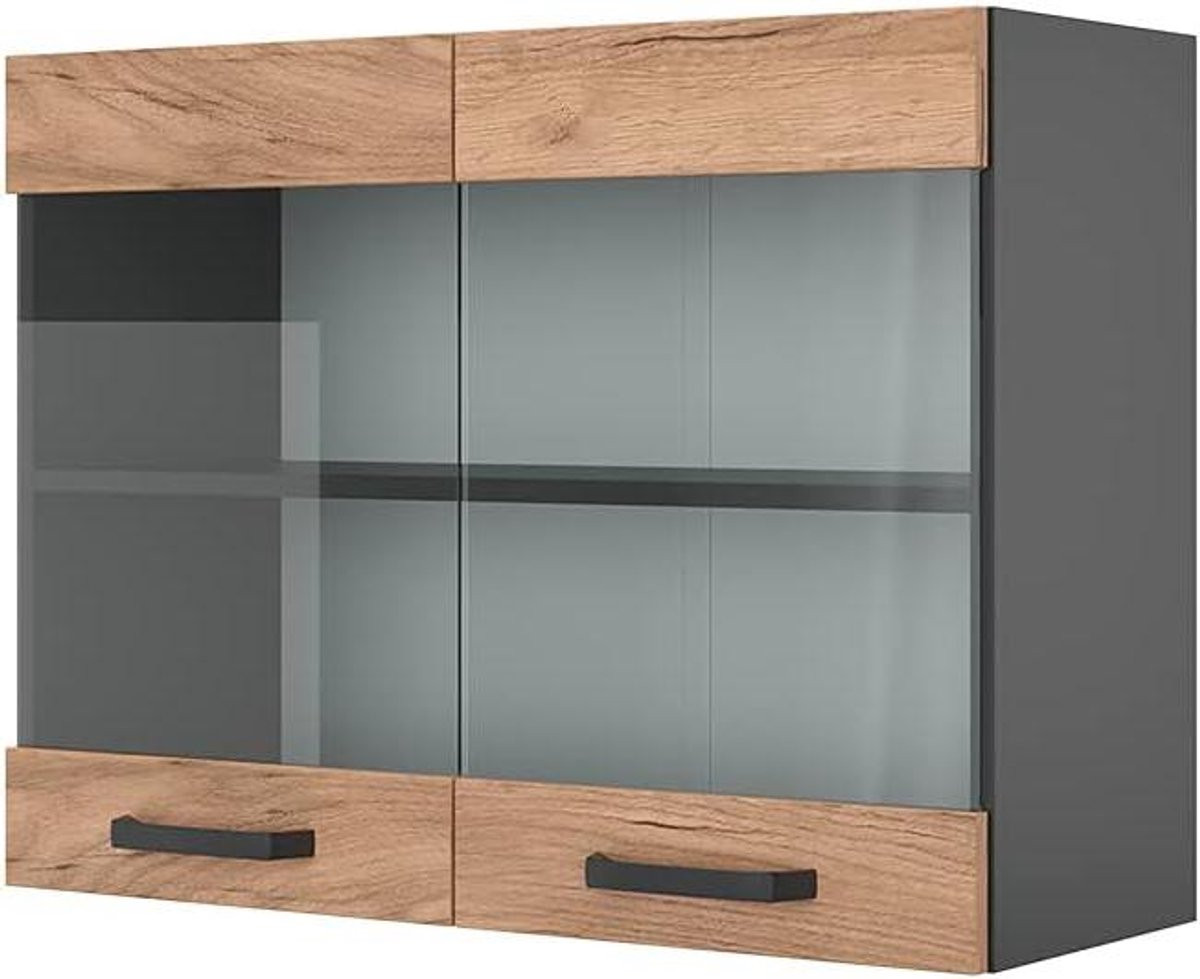 Hangende keukenkast antraciet - 80 cm breed