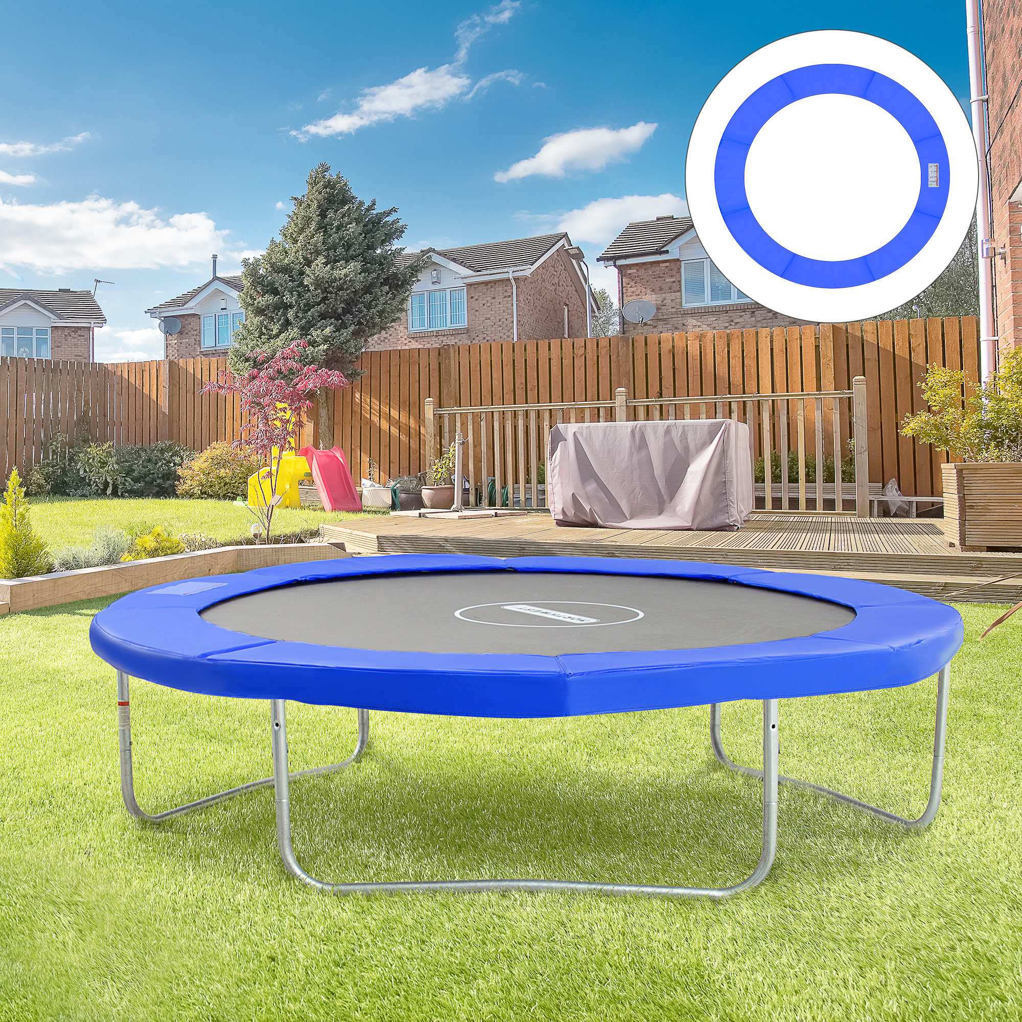 Homcom Copertura Bordo di Protezione per Trampolino Elastico Giardino in PVC ( Ø244cm ) Aosom