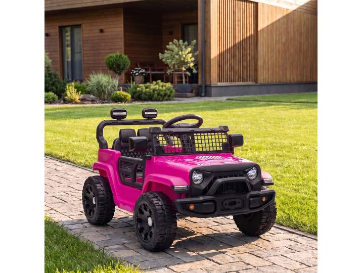 AIYAPLAY Buggy Électrique Enfant 12V 2 Moteurs Télécommande Rose