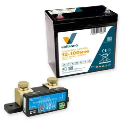 Voltrana Monitoring-Set 12,8V 100Ah Lithium LiFePO4 Batterie mit Victron SmartShunt 500A