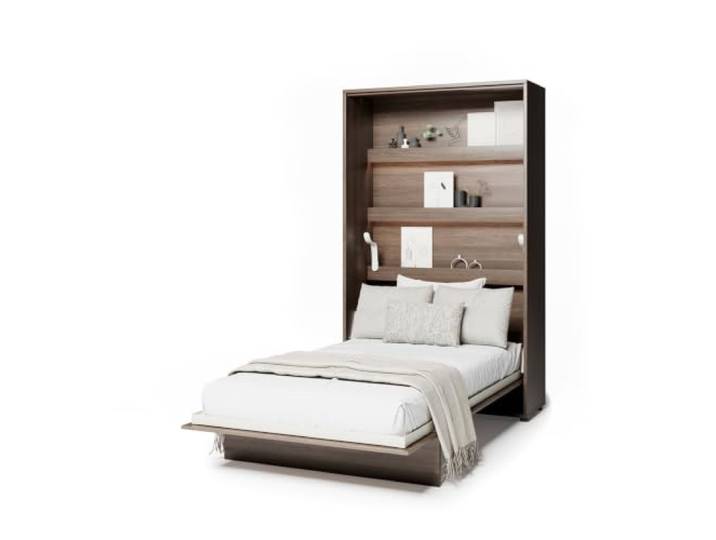 MEBLINI Schrankbett Bed Concept - Wandbett mit Lattenrost - Klappbett mit Schrank - Wandklappbett - Murphy Bed - Bettschrank - BC-02-120x200cm Vertikal - Dunin Eiche