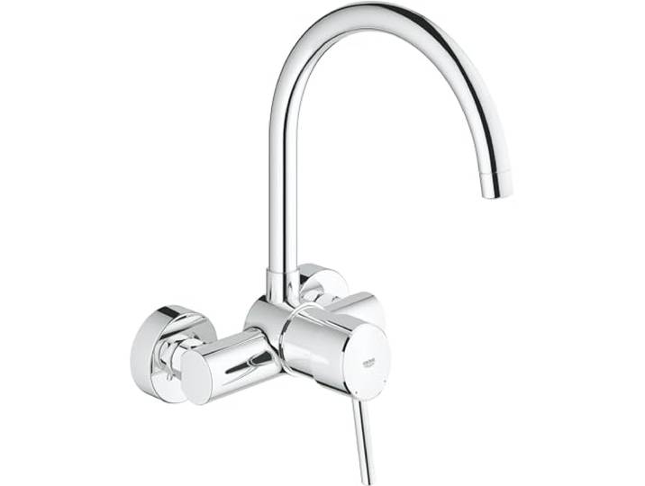 Grohe Robinet de Cuisine Concetto Plage de Rotation de 360° Bec Haut Supersteel Fixation Murale 32667001 (Import Allemagne)