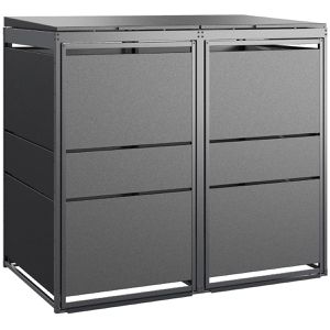 MBOX24 Mülltonnenbox Modern, Metall, für 2 Mülltonnen bis 240 Liter