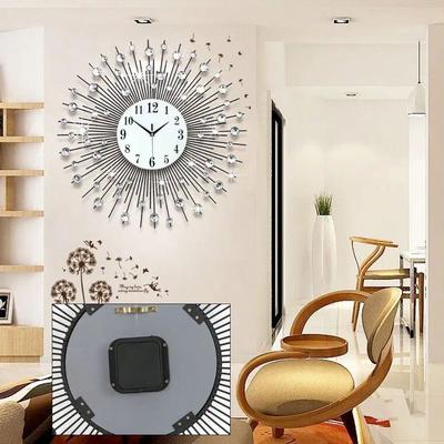 Uplift Treasures Sun Design Crushed Diamond Crystal Wall Clock 60 Cm Sun Design Crushed Diamond Crystal Wall Clock 60 Cm