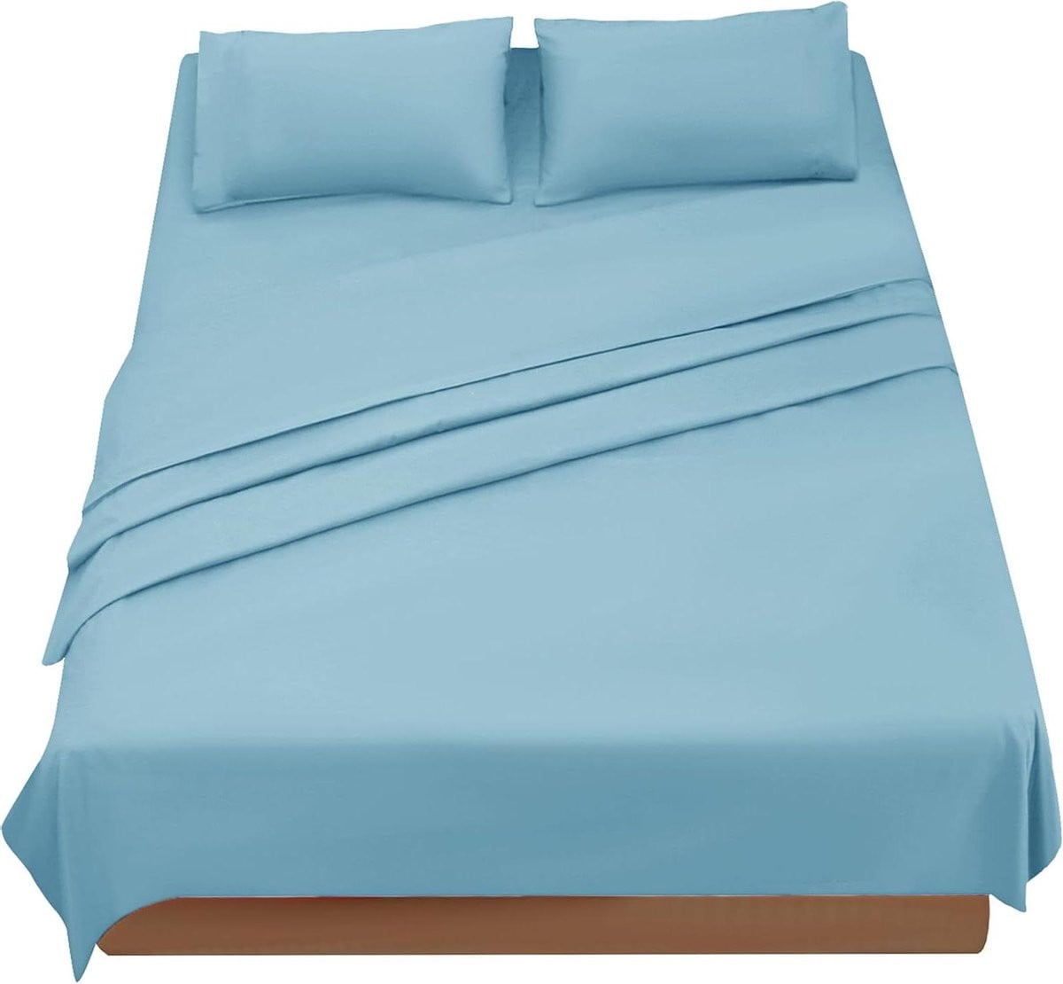 Lichtblauwe beddengoed set van zacht microvezel voor een bed van 180 cm
