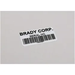 Brady, Etikettenrolle, B33-17-434, metallisierter Polyester, Silber, glänzend, 50.80 x 25.40 mm, extrem stark hafte (50.80 mm)