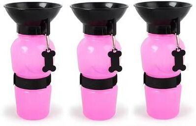 Uplift Picks 500ml Portable Dog Water Bottle Travel Drinking Cup For Dogs And Cats pink 3 Pcs 500 Ml