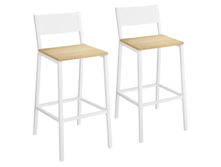 Ensembles de 2 tabourets de bar pour cuisine salle doré et blanc