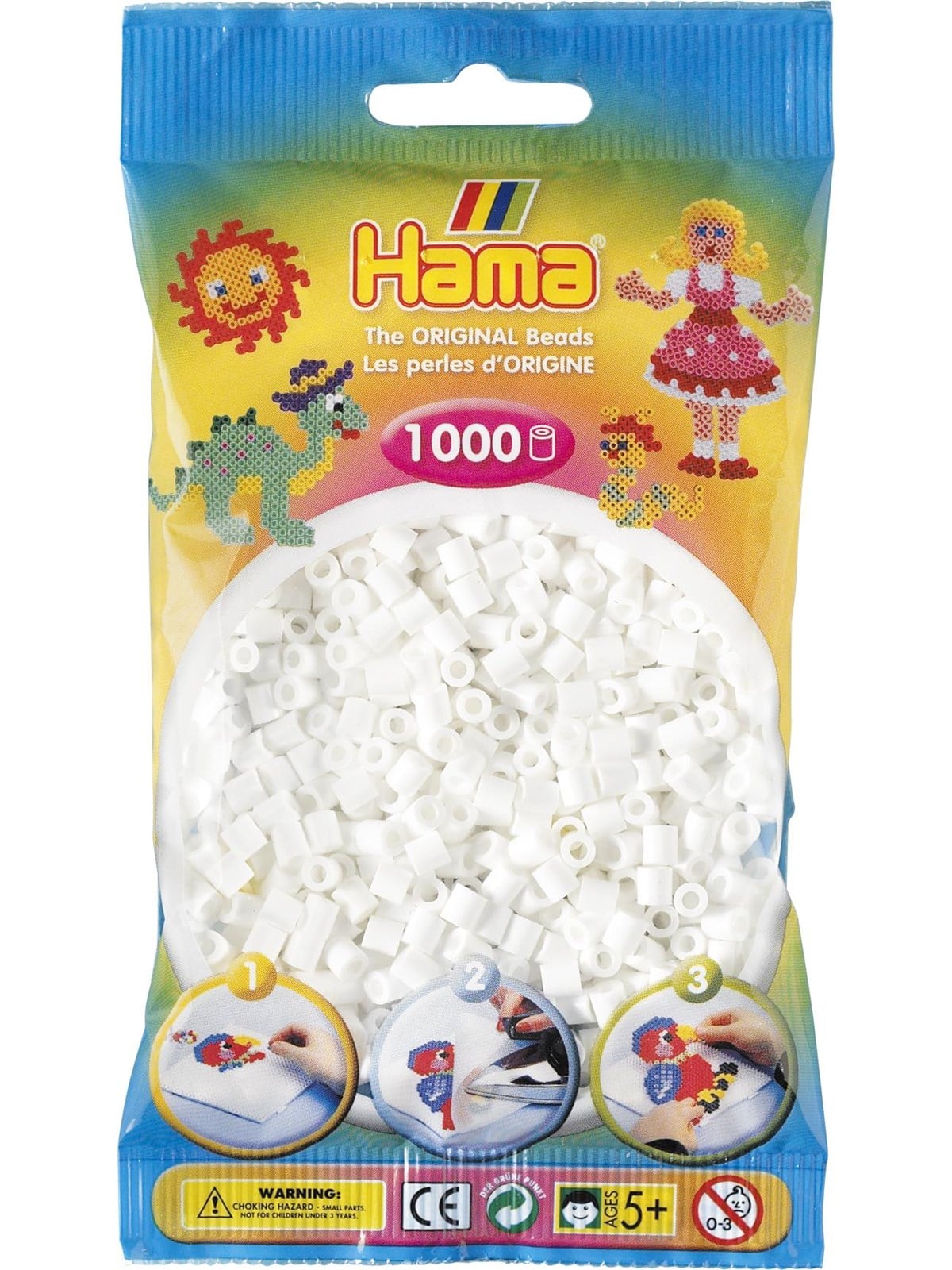 Hama Ironing beads - White 1000 pcs