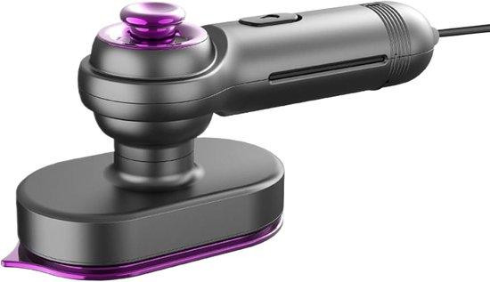 Grijs compact mini-stoomstrijkijzer voor reizen met antiaanbakzool