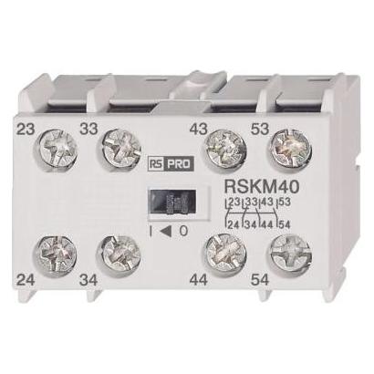 RS PRO Hilfskontaktblock, 4 NO (Schliesser) Schnappmontage (HKM40)