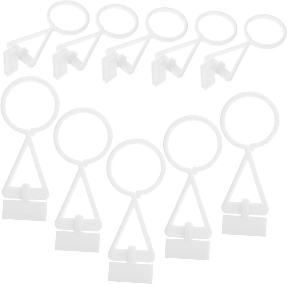 Set van 10 witte herbruikbare plastic bordenhangers voor veiligheidsborden