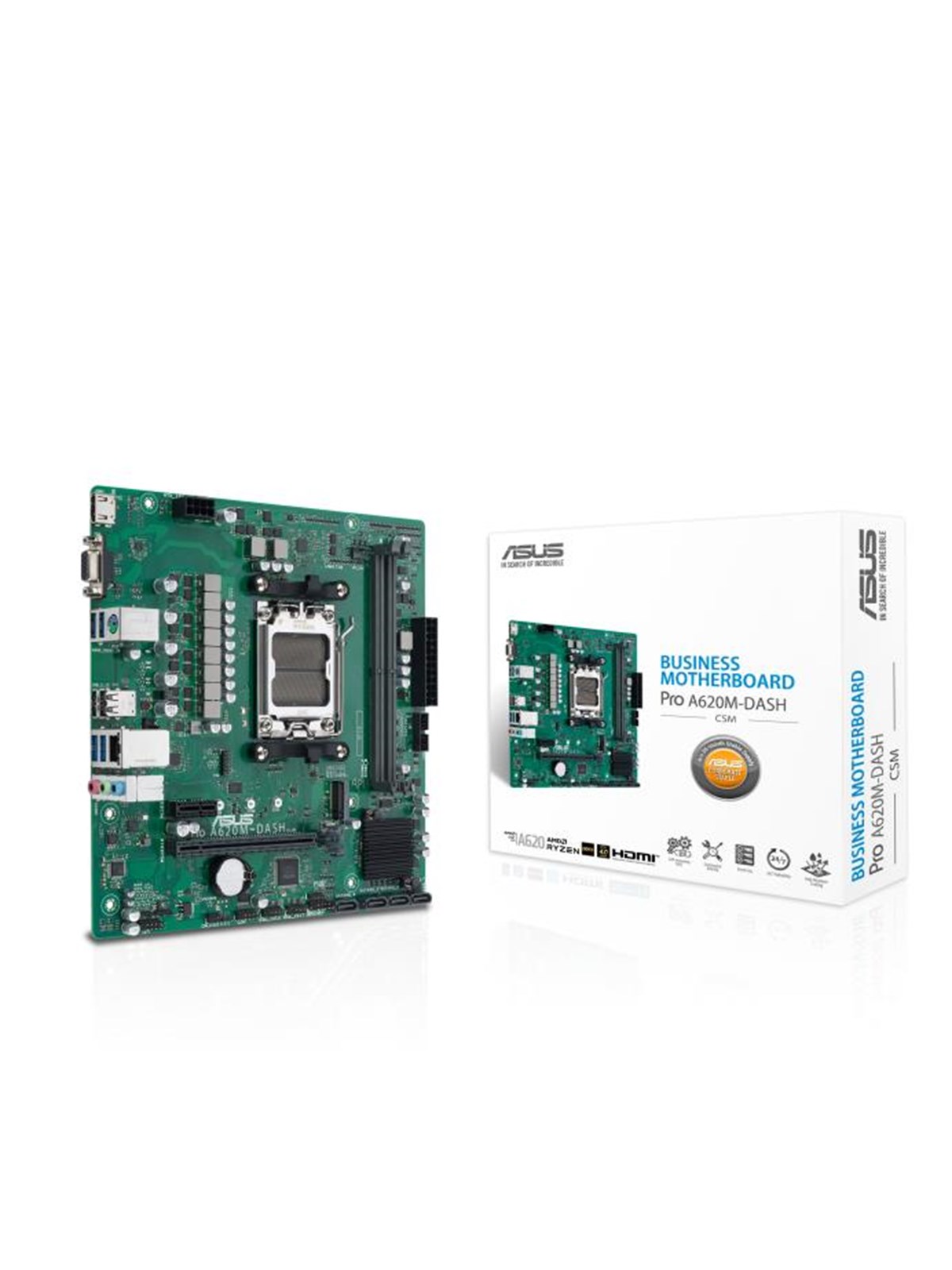 ASUS A620M-DASH-CSM Mainboard - AMD A620 - AMD AM5 - DDR5 RAM - Micro-ATX