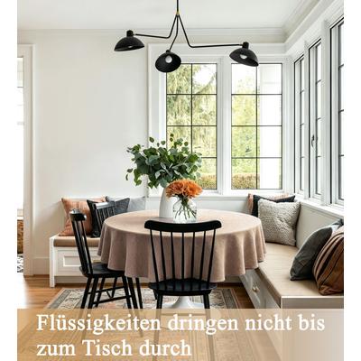 Tischdecke OTTO HOME "Ozzie 1 Stück, Leinenoptik, in eckig und rund", beige (taupe), Ø:160cm, Polyester, Tischdecken, Tischdecke, Formstabil & pflegeleicht, eckig oder rund, Dekoration