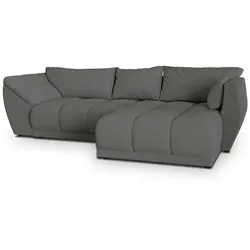 ECKSOFA ORENTI R-S Grau Boucle-Stoff mit Schlaffunktion