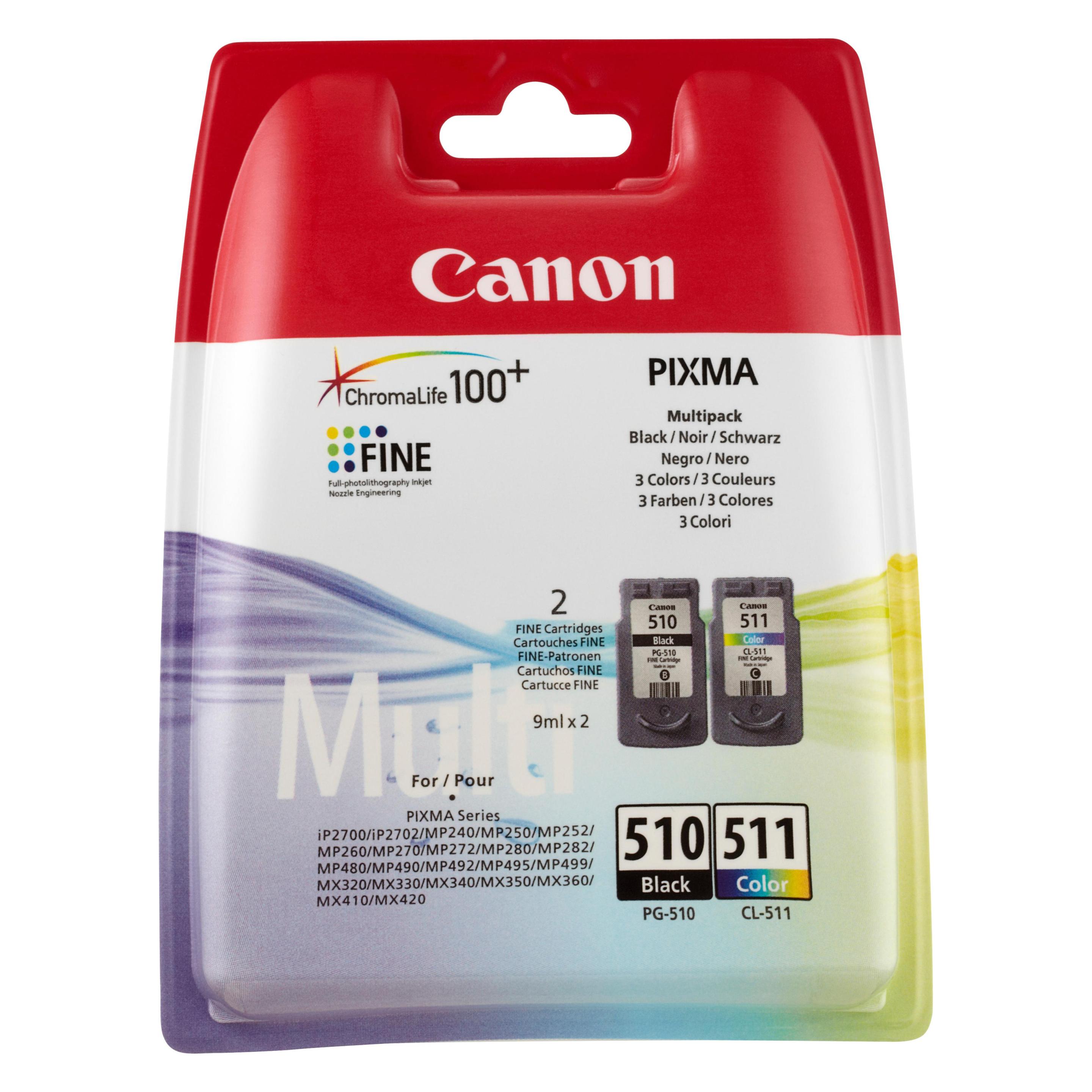 Canon PG-510/CL-511 Vorteilspaket (BK, C, M, Y) (2970B017)