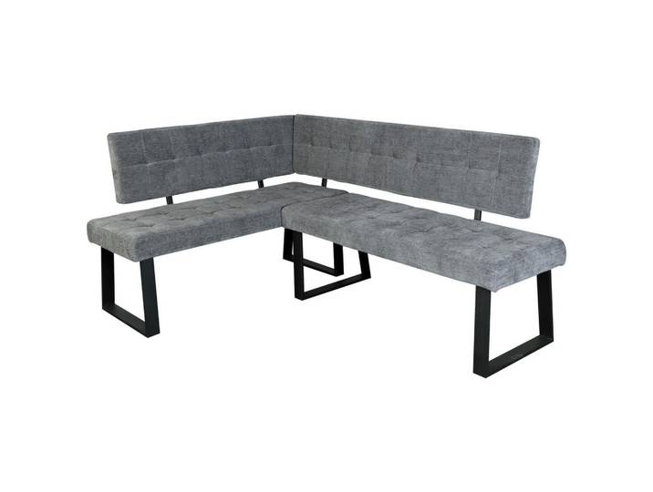 Livetastic Eckbank, Hellgrau, Metall, 3-Sitzer, 185x134 cm, Esszimmer, Bänke, Eckbänke