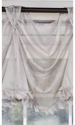 RLF Home Design Sheers Victory Swag 3-Scoop Window Valance