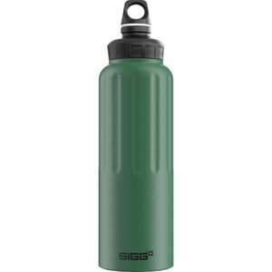 SIGG Trinkflasche WMB Traveller Leaf Green kohlensäuregeeignet, aus Aluminium, grün, mit Schraubverschluss, 1,5 l