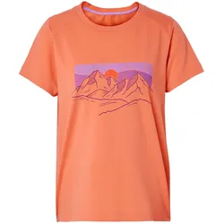 Tchibo - T-Shirt mit Print - Damen - Gr. L - orange/print