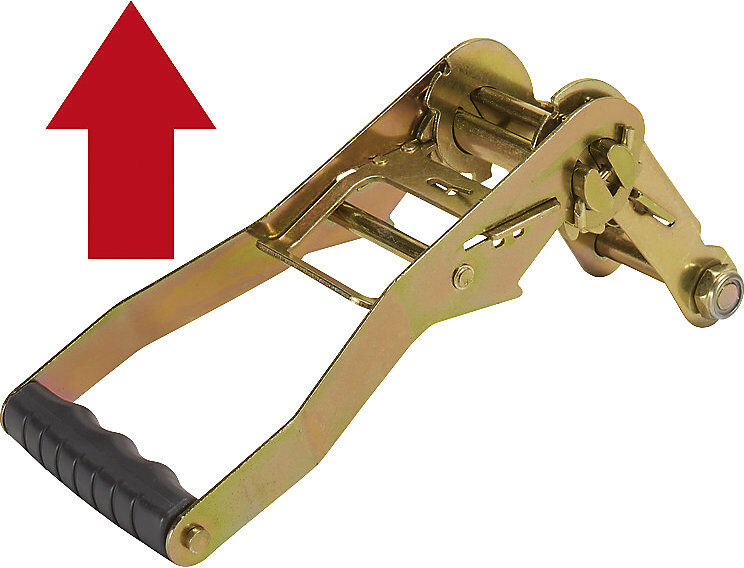 kaiserkraft Zurr-/Spanngurtset, 2 Gurte mit Spitzhaken und Druckratsche, LxB 8 m x 50 mm, 2500/5000 daN, Losende 7,5 m